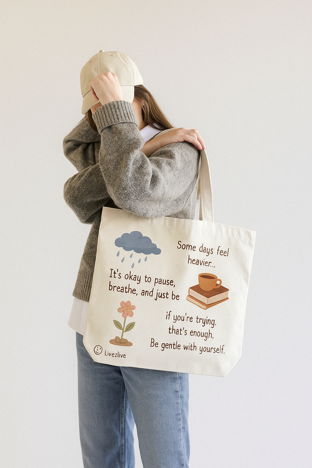Pause and Breathe Tote Bag