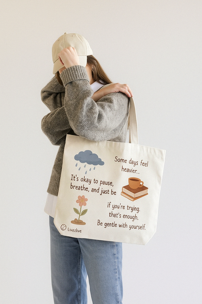 Pause and Breathe Tote Bag