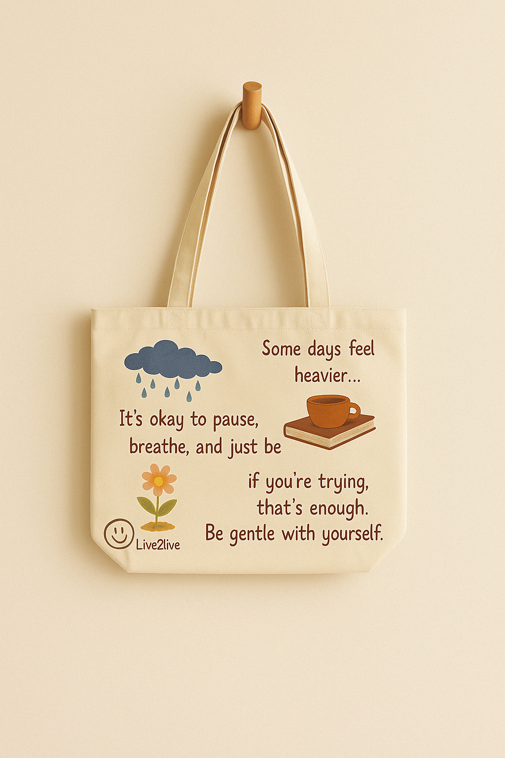 Pause and Breathe Tote Bag