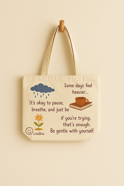 Pause and Breathe Tote Bag