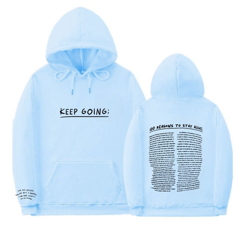 100 Reasons To Stay Alive Hoodie (Keep Going)