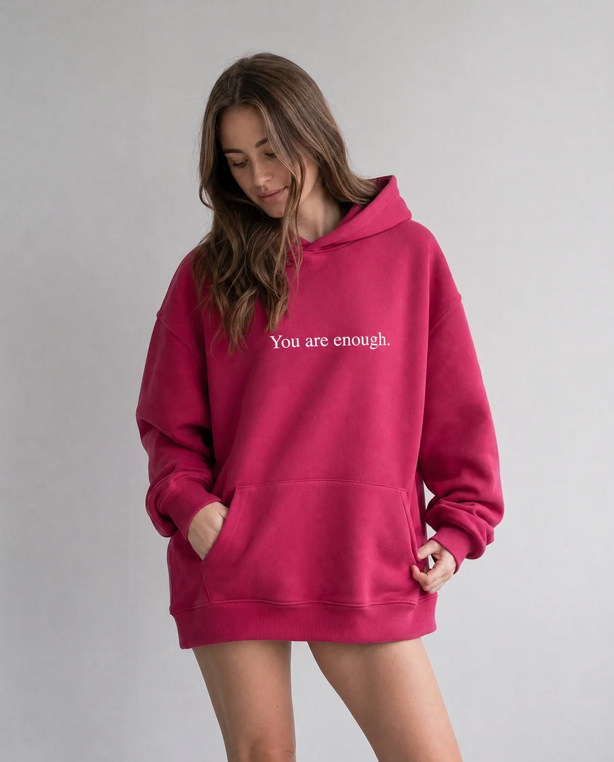 Dear Person Behind Me (You are Enough Hoodie): Heavyweight Eco-Friendly Cotton Version
